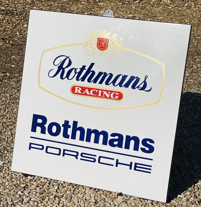 Grande placa esmaltada Rothmans Porsche 70x60cm