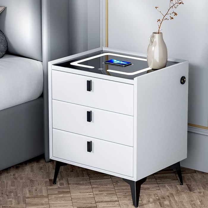 Cabeceira Inteligente com Carregamento Sem Fio (15W Qi-) e Porta USB