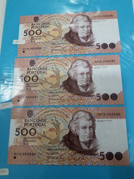 Notas antigas portuguesas.