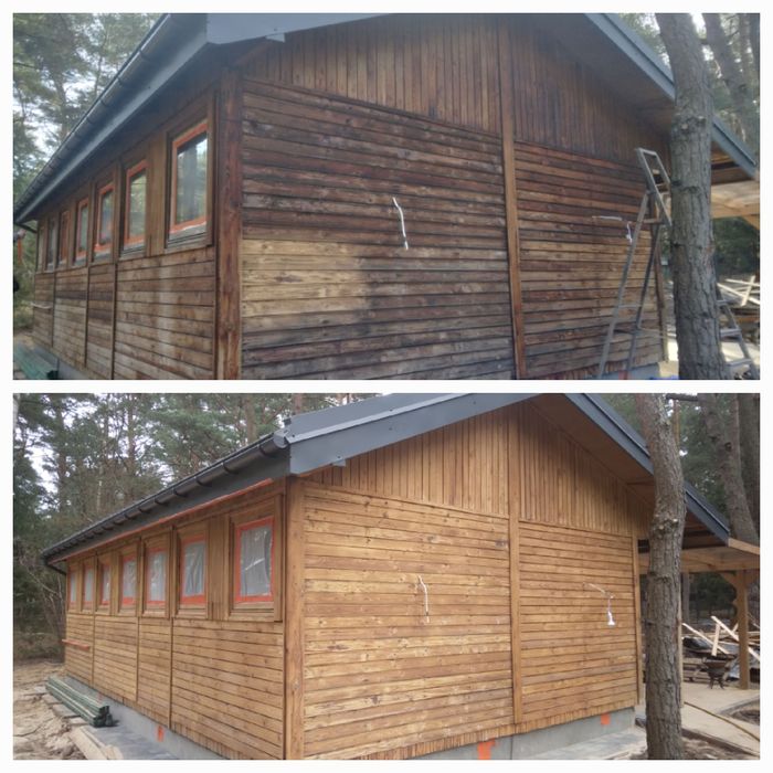 Piaskowanie, sodowanie domów drewnianych, cegły, betonu