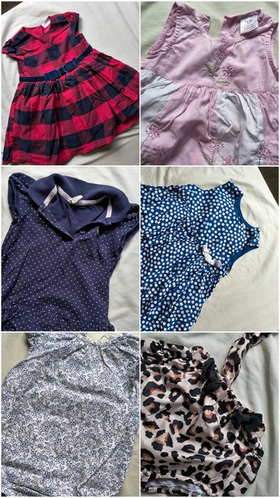 Paczka ubrań dla dziewczynki sukienki body pajacyki bluzy 80/86