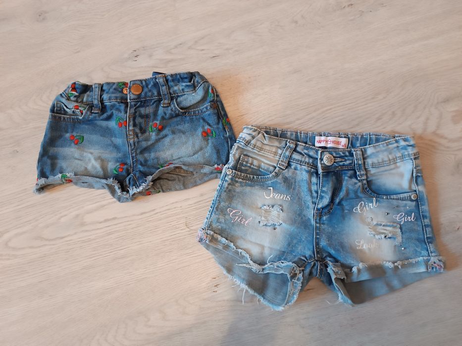 Super zestaw jeansy krótkie spodenki r 98/104