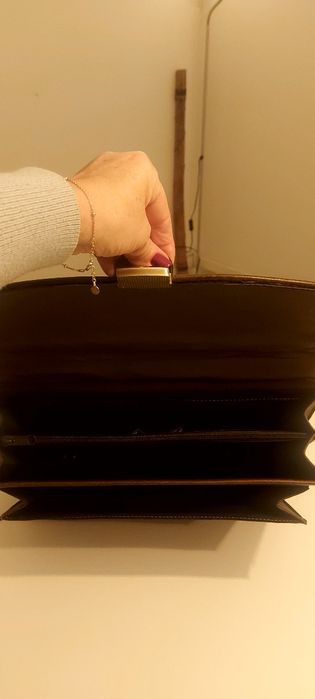 Pasta vintage executivo/computador  cor castanha