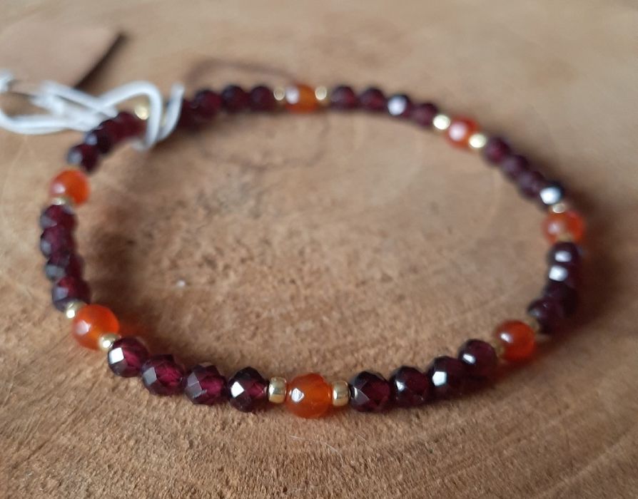 Bransoletka OCHRONNA ŻYWIOŁ OGIEŃ Granat Karneol