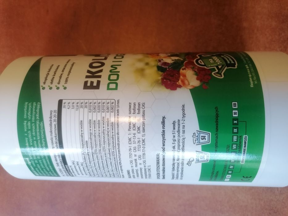 Nawóz ekollist dom i ogród 1 kg. kryształki miał ekoplon