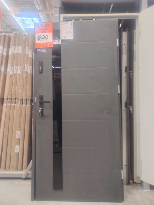 Drzwi zewnętrzne Malmo Antisol Black antracyt 90 prawe 1099 zł