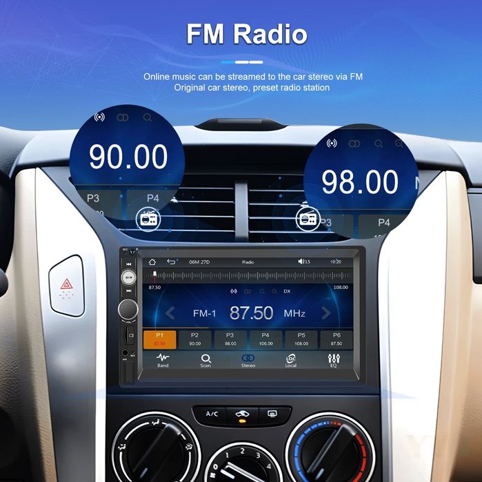 Rádio 2din 7" CARPLAY e Android Auto sem fios Bluetooth FM USB novo