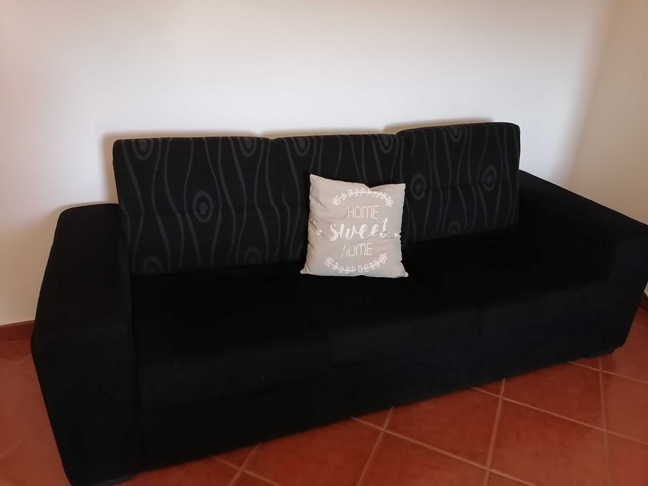 conjunto sofás (3 + 2 lugares + cama desdobrável)