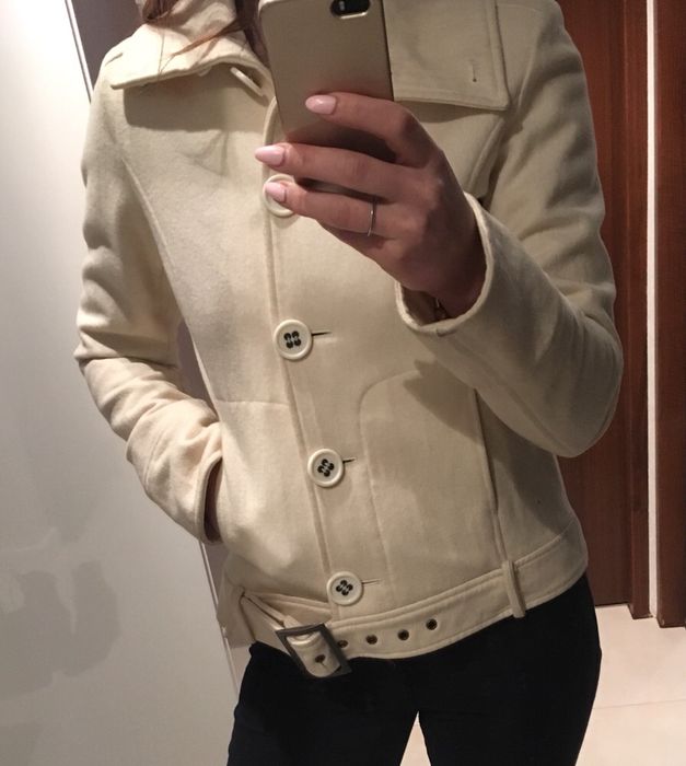 Kurtka flauszowa, kremowa, 36