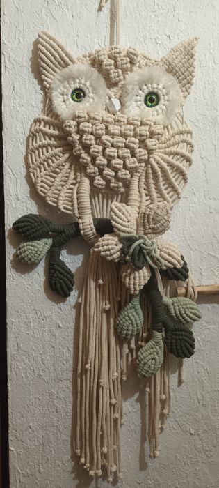 Prezent na ślub, sowa z makramy, handmade