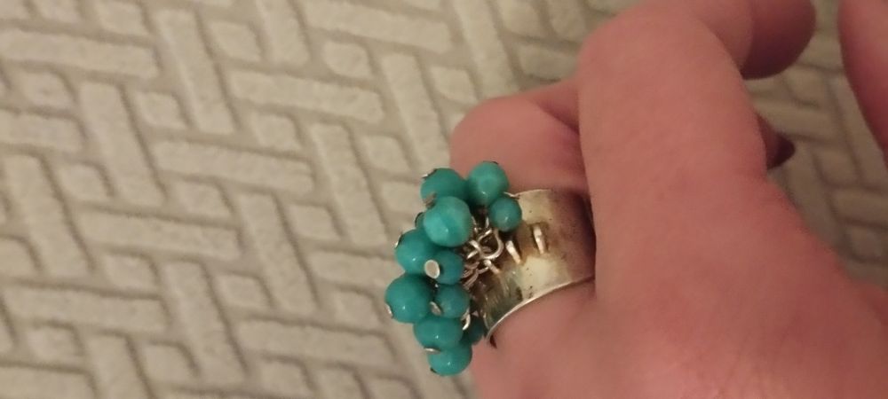 Anel turquesa ajustável