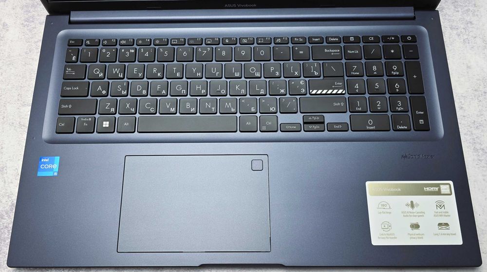 Ноутбук 15.6" ASUS Vivobook 15 (M1502YA) AMD Ryzen 5 7430U 16GB DDR4 SSD M.2 512GB NVME 1920х1080 IPS Quiet Blue Новий! + Гарантія 12 місяців