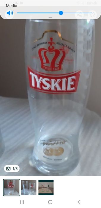 Szklanka Tyskie korona szkło kolekcja limited vintage kufel