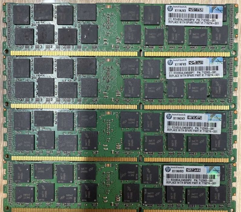 Оперативна памʼять серверна Micron 4 шт по 16Gb PC3 14900R робоча
