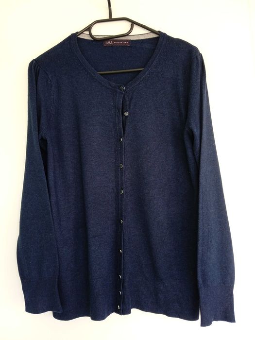 Sweter damski - rozpinany - granatowy - roz. 38 -