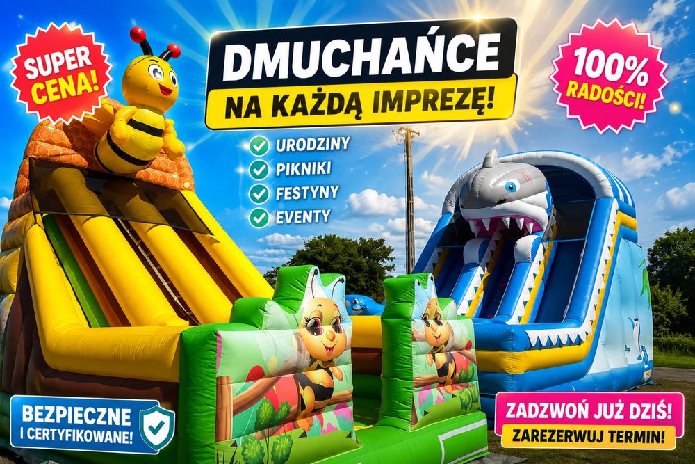 Wynajem dmuchancow - zjezdzalnie i atrakcje dla dzieci
