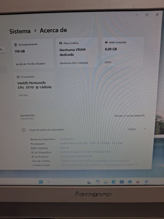 Vendo computador Lenovo