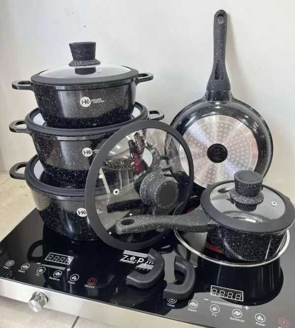 Набор посуды каструль с гранитным антипригарным покрытием 12 предметов