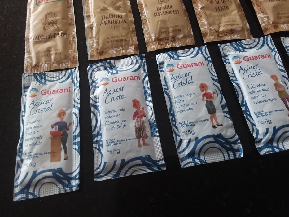 Pacotes de açúcar brasil estrangeiro brasileiros coleção