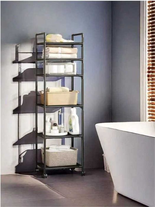 Стеллаж полка в ванную кухню этажерка 6 ярусов / Стелаж полиця у ванну