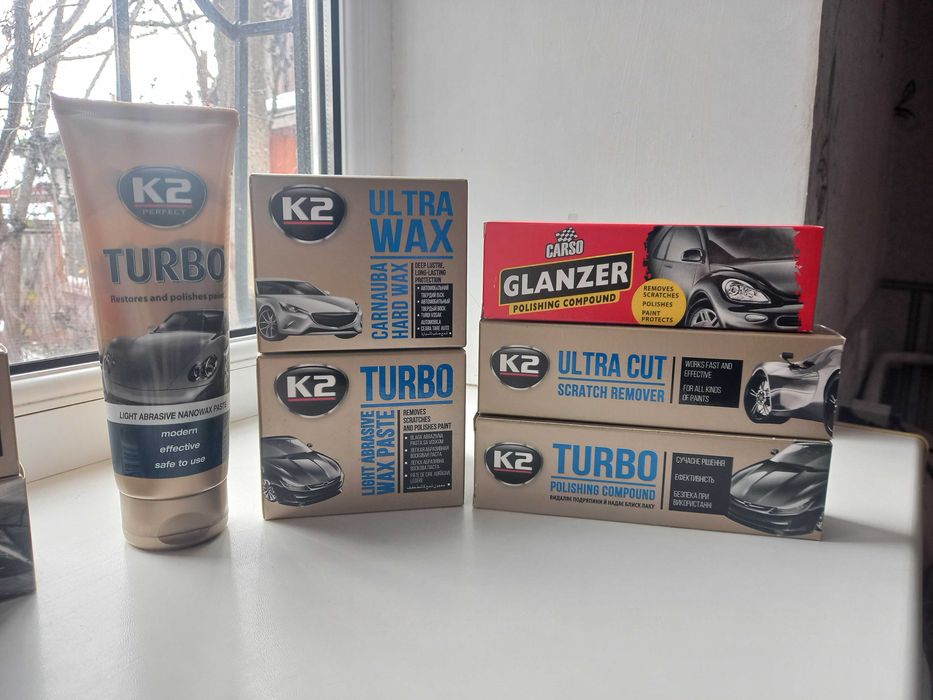Паста полировочная для кузова авто, полироль с воском K2 Turbo Польша