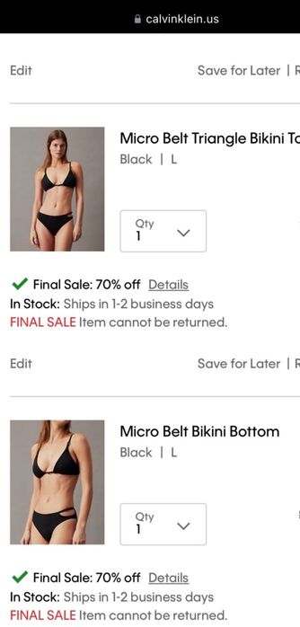 Купальник Calvin Klein