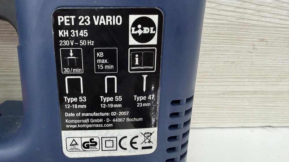 Zszywacz elektryczny gwoździarka parkside pet 23 vario
