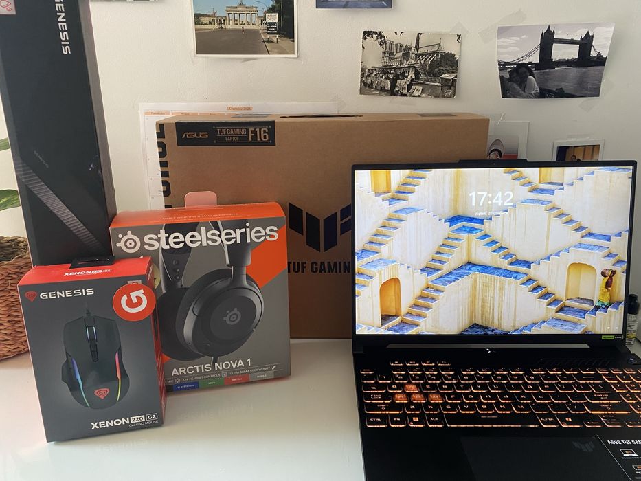 Laptop Gamingowy asus TUF F16 +Zestaw sluchawkowy+ myszka