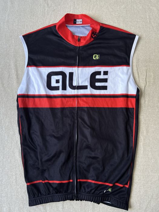 Camisola de Ciclismo Alé Sem Mangas Homem Preta e Vermelha