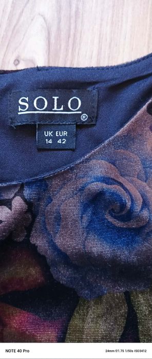 Aksamitna welurowa sukienka damska Solo XL 42 14