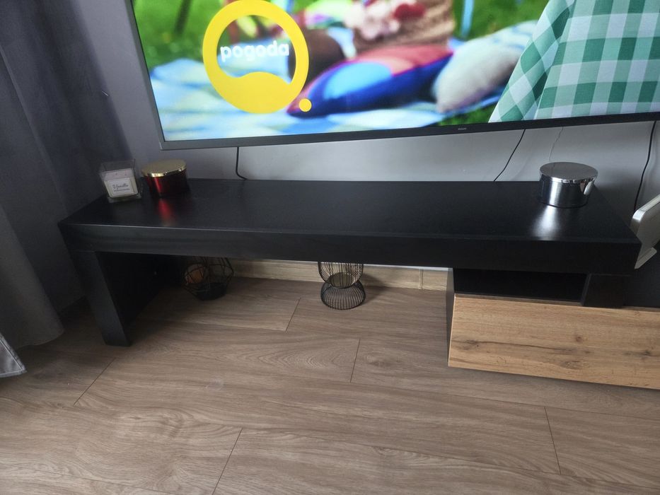 Szafka pod tv rtv regulowana czarna dąb wotan