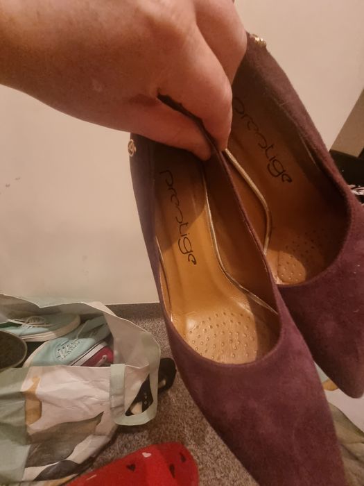 szpilki bordowa damskie 37