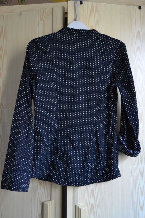 Czarna koszula w białe kropki Next 38 M