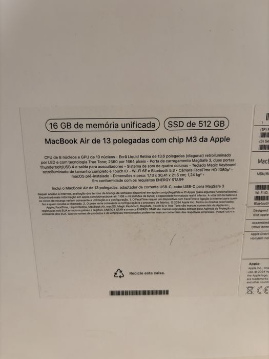 Macbook Air M3 512gb de Armazenamento