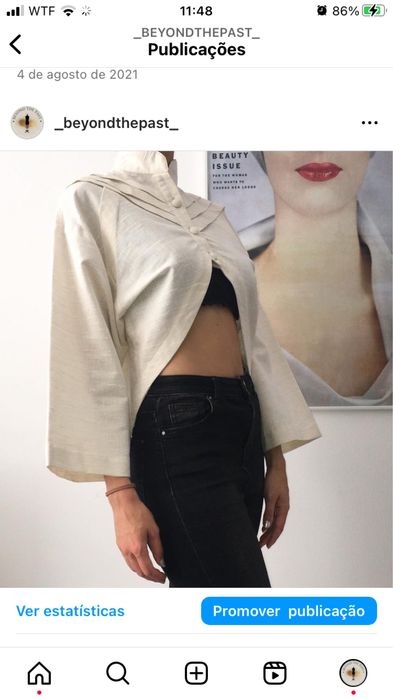 Camisa de linho curta à frente