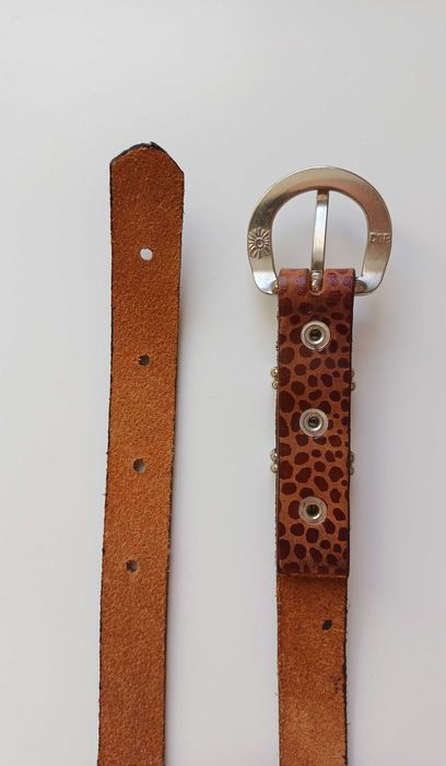 Skórzany pasek w cętki 80-85 cm