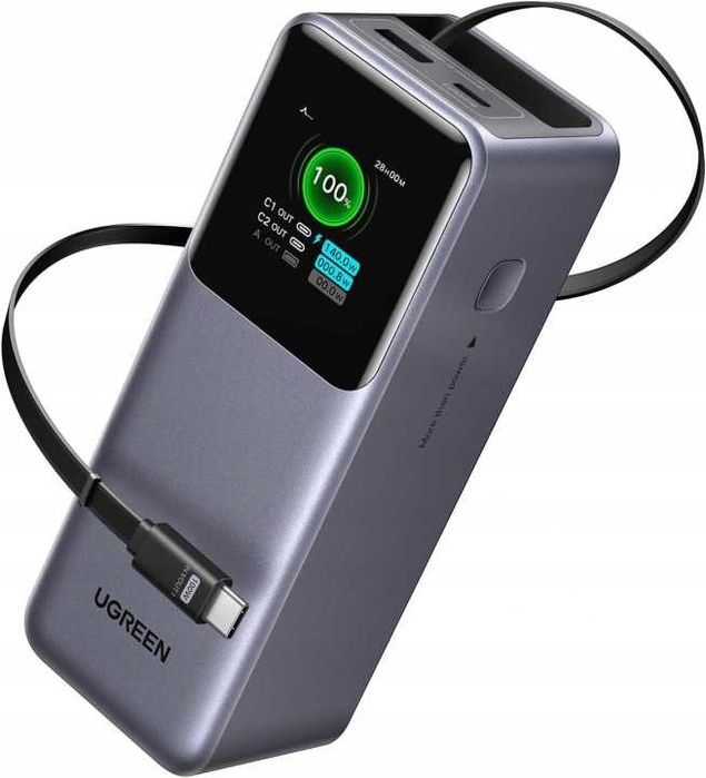 UGREEN Nexode Pro Powerbank 20000mAh 165W z 65cm wbudowanym kablem USB-C, USZKODZONY