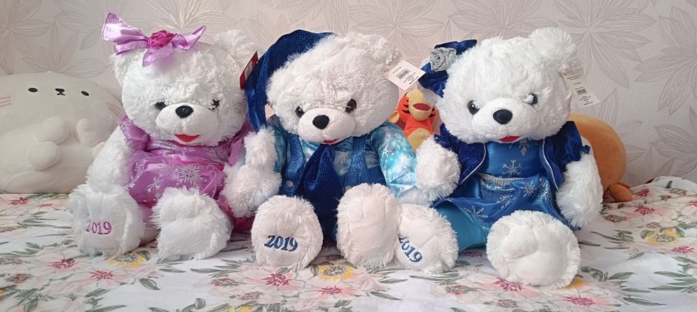 Белый мишка Dan Dee, США, 50 см (Snowflake Teddy), игрушка, коллекционный, новогодний, подарок, декор, новое