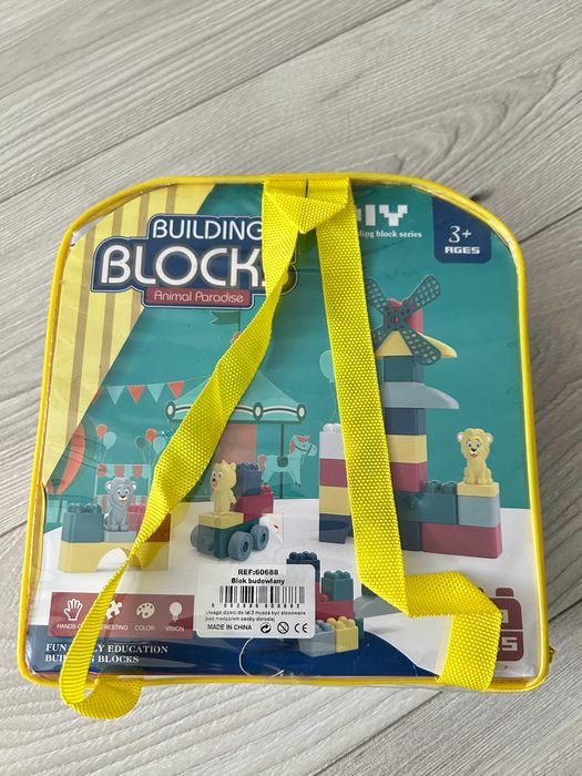 KLOCKI KONSTRUKCYJNE 48 elementów Zestaw klocków dla dzieci plecaczek