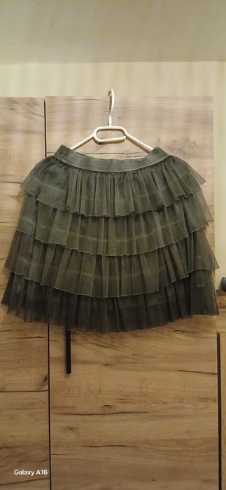 Tiulowa spódnica XL szara