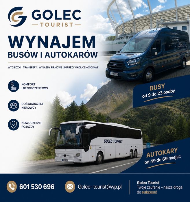 Wynajem autokarów Przewóz osób Transport  Wesela Lotniska transfery
