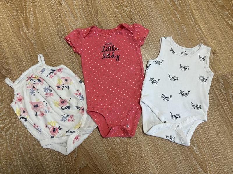 Набір боді на літо 6-9 міс/74 см Carter’s/Next бодіки 3 шт