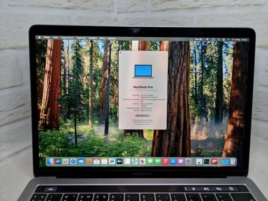 Apple MacBook Pro Retina 13 2019 A1989, core i5, 16/512gb, touchbar
