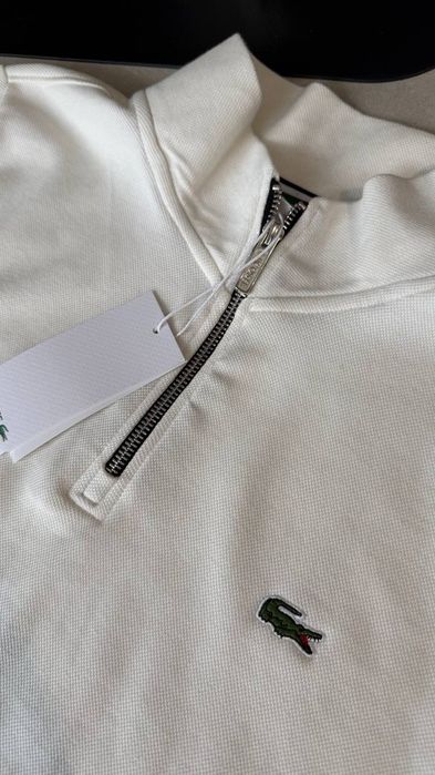 Чоловіча  мужская Кофта Lacoste на замку 1/3 | зіп худі лакоста Old money поло Polo