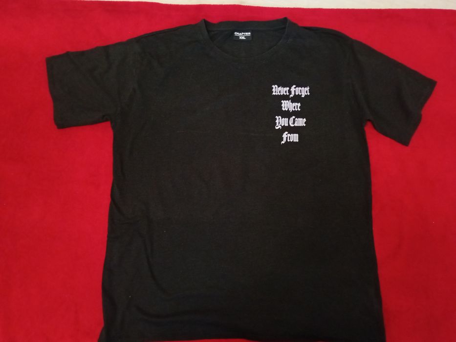 #Chapter T-shirt czarny damaged fajny print XXL