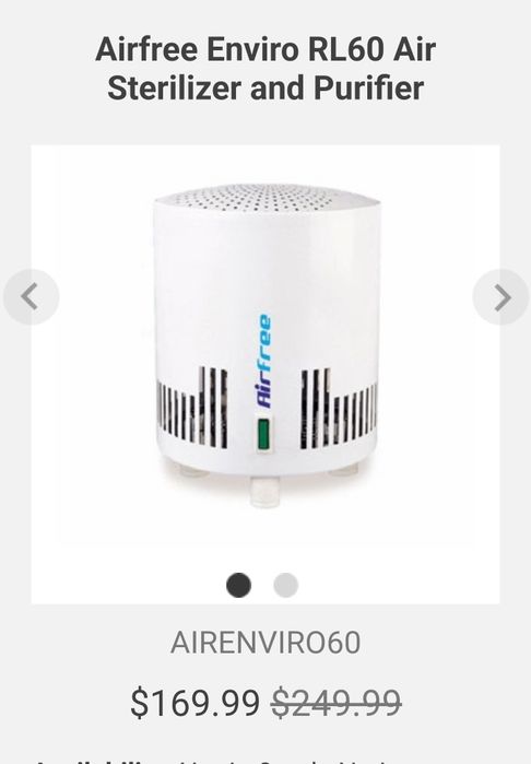 Purificador e Esterilizador de Ar Steril AirFree RL60
