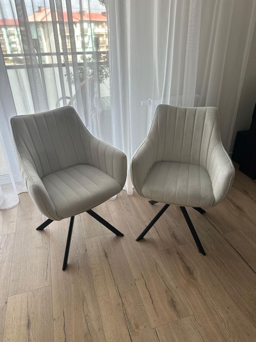 Krzesla tapicerowane obrotowe szare