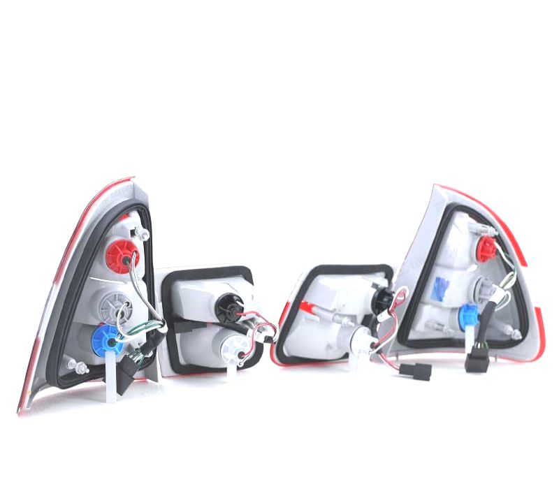 FAROLINS TRASEIROS BMW E46 TOURING 98-05 VERMELHO BRANCO