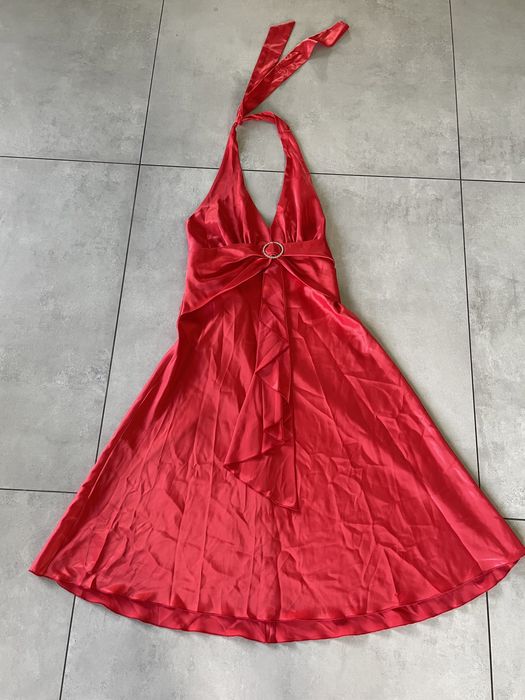 Elegancka wizytowa sukienka czerwona roz. 44