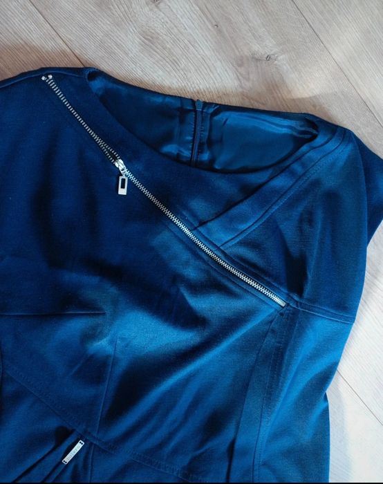 Elegancka granatowa damska sukienka Bolero rozmiar 38/164